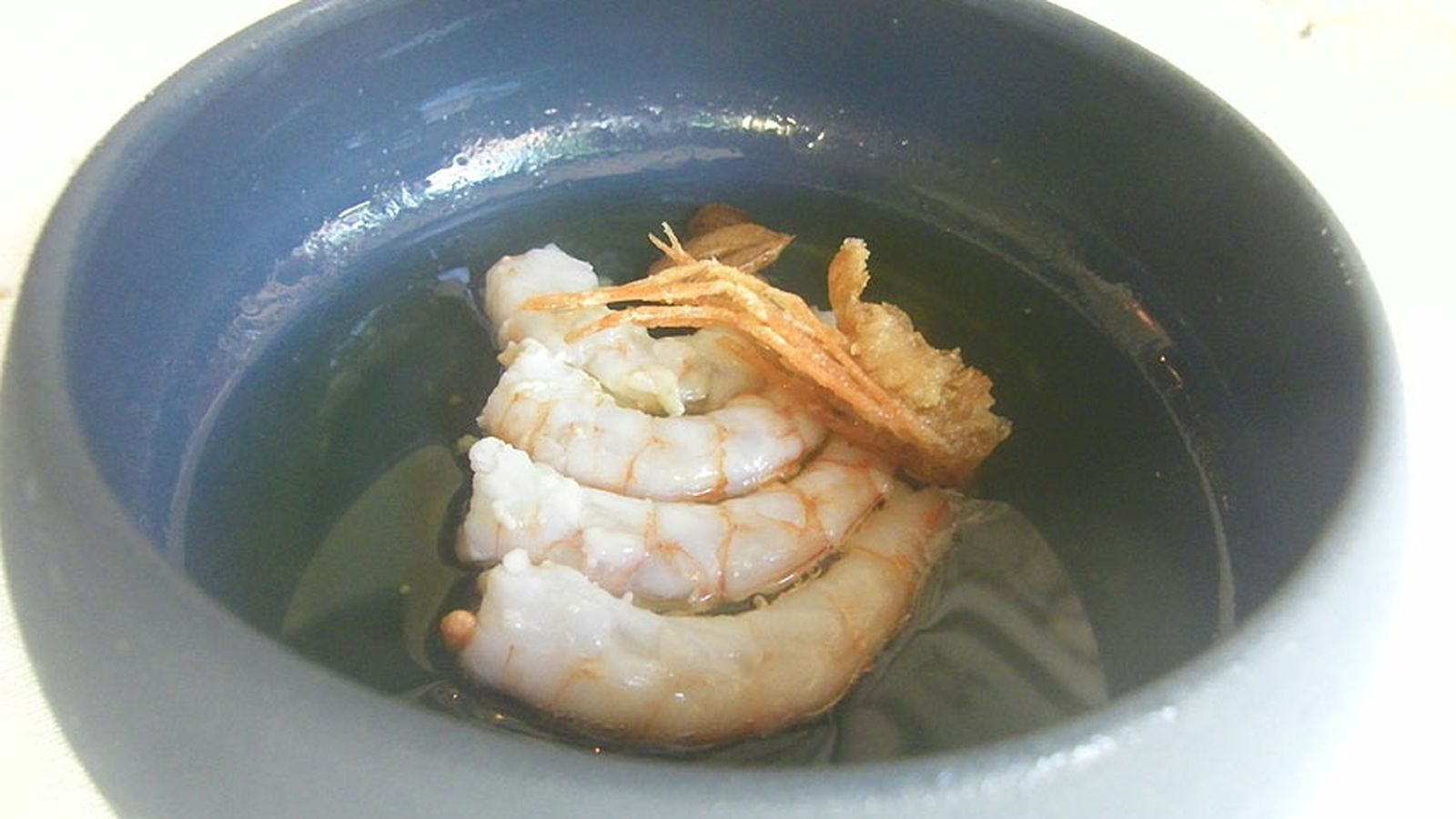 Así se presentan las gambas al ajillo.