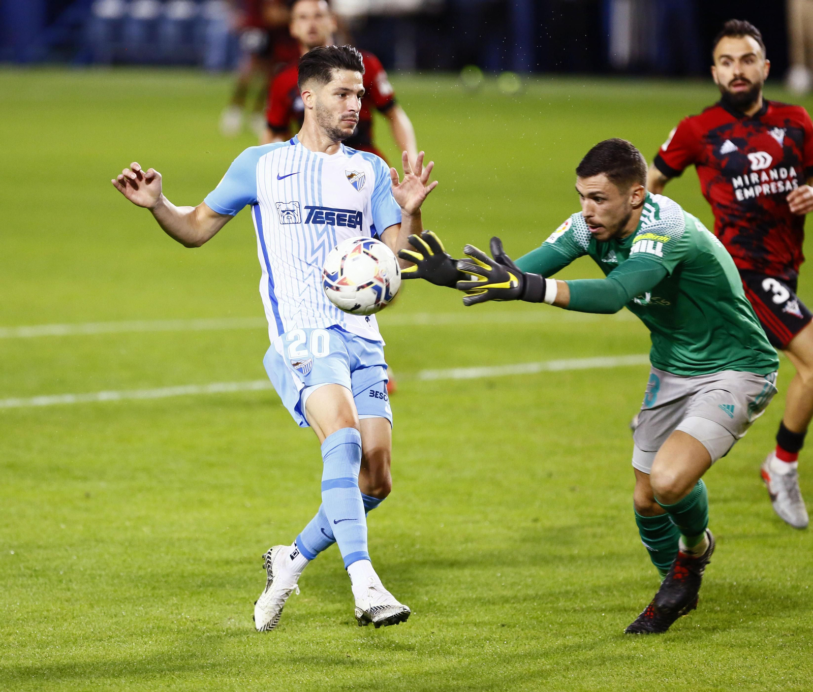 Caye Quintana, en el partido ante el Mirandés.