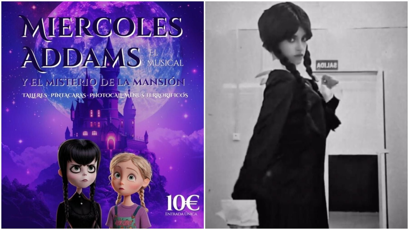 Cartel de la obra musical y una de sus actrices.