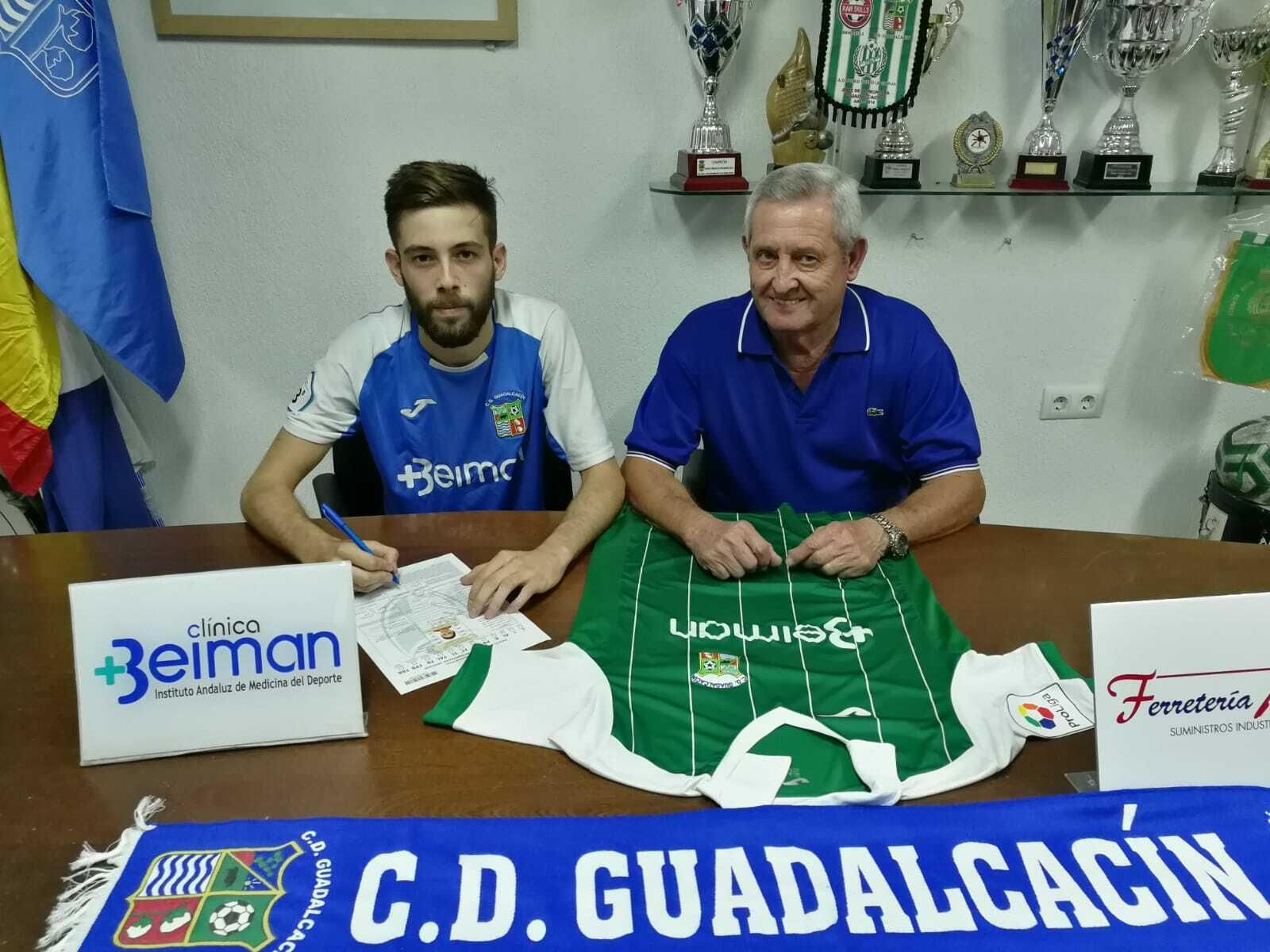 Selu Olmo, junto al presidente del Guadalcacín Manuel Piñero.