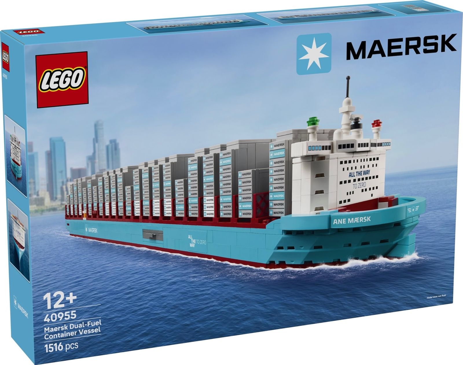 El modelo reproduce el Ane Maersk, un habitual del estrecho de Gibraltar, y el primer gran portacontenedores del mundo propulsado por metanol verde.