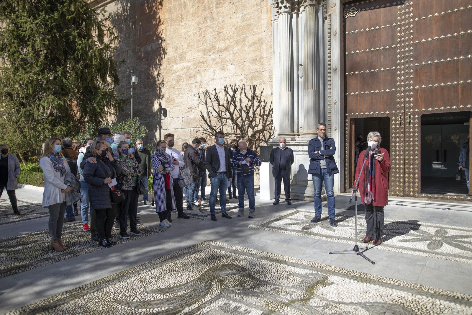 Lectura del manifiesto contra la guerra en Ucrania, hace unos días.