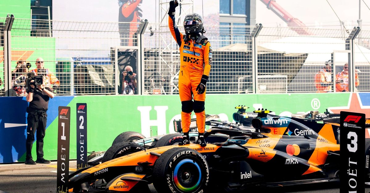 Norris gana una carrera caótica y Alonso firma su mejor posición del año