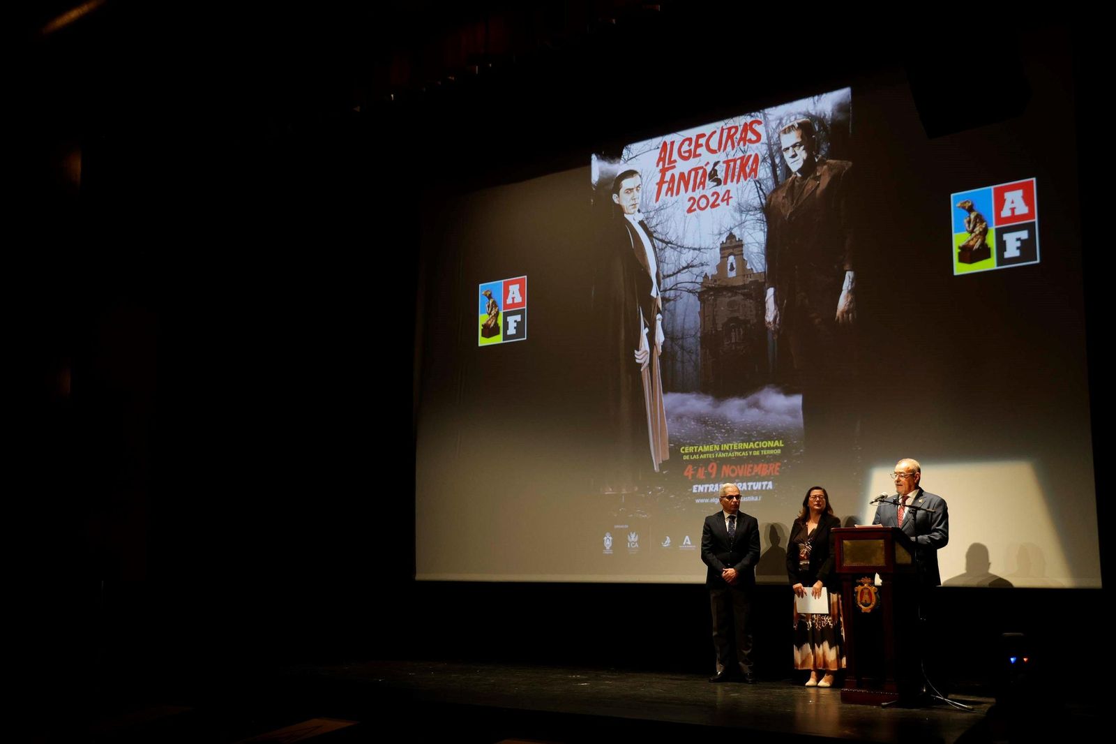 Ángel Gómez, durante la inauguración de Algeciras Fantástika 2024 en el Florida.