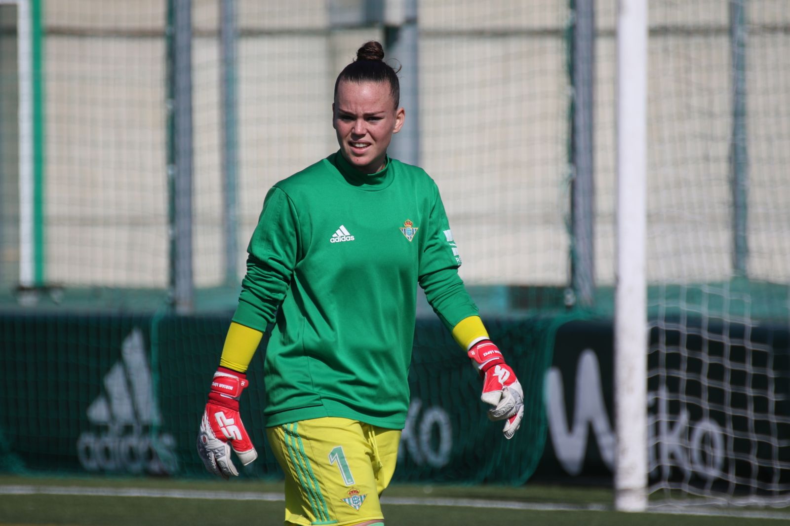 Miriam López, en un entrenamiento con el Betis.