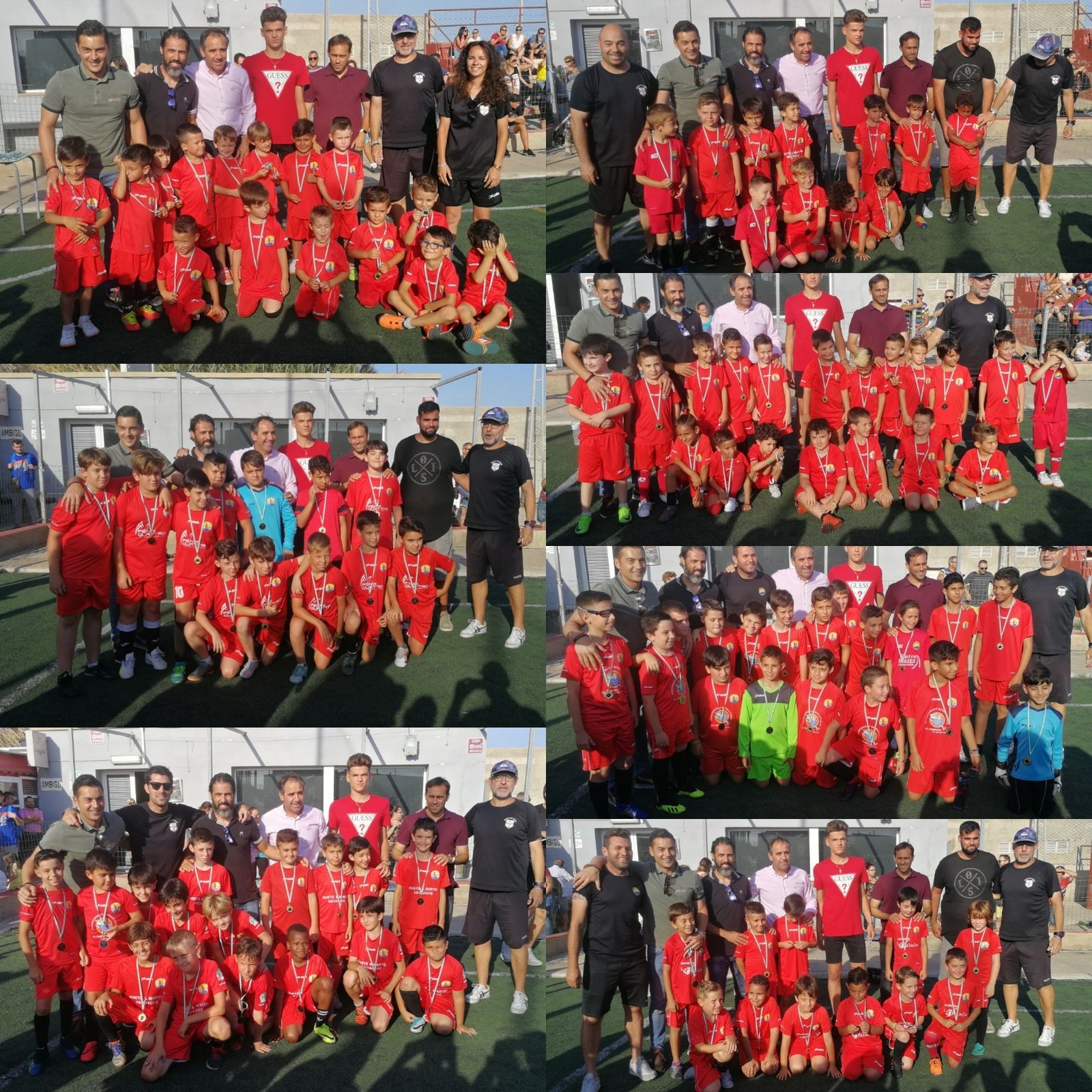 Los diferentes equipos fueron recogiendo sus medallas y posando con los invitados al acto.