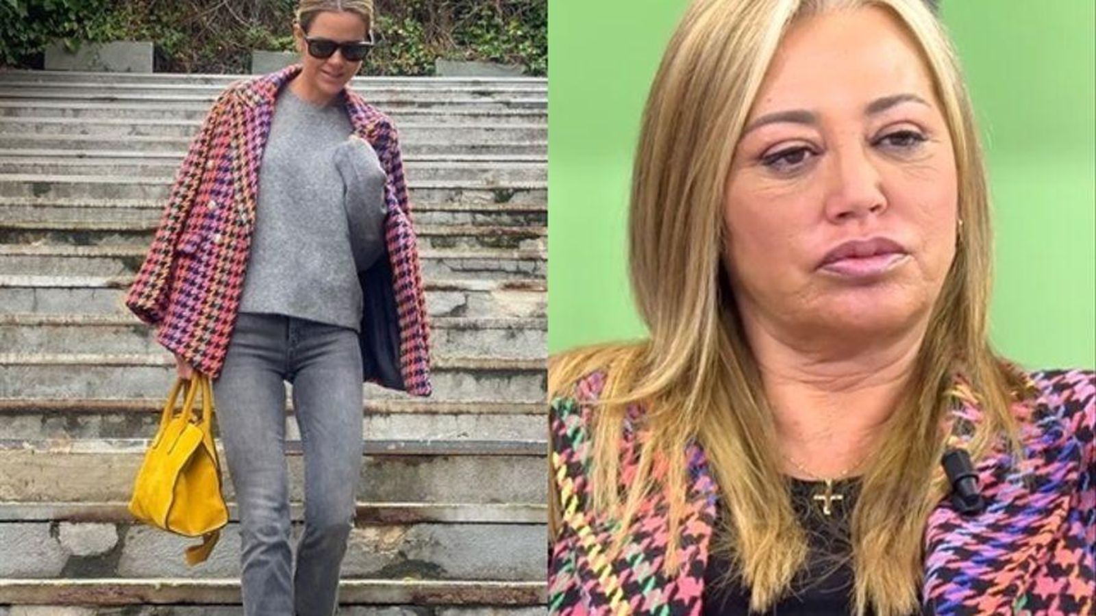 Amelia Bono y Belén Esteban, ambas con la misma blazer de pata de gallo.