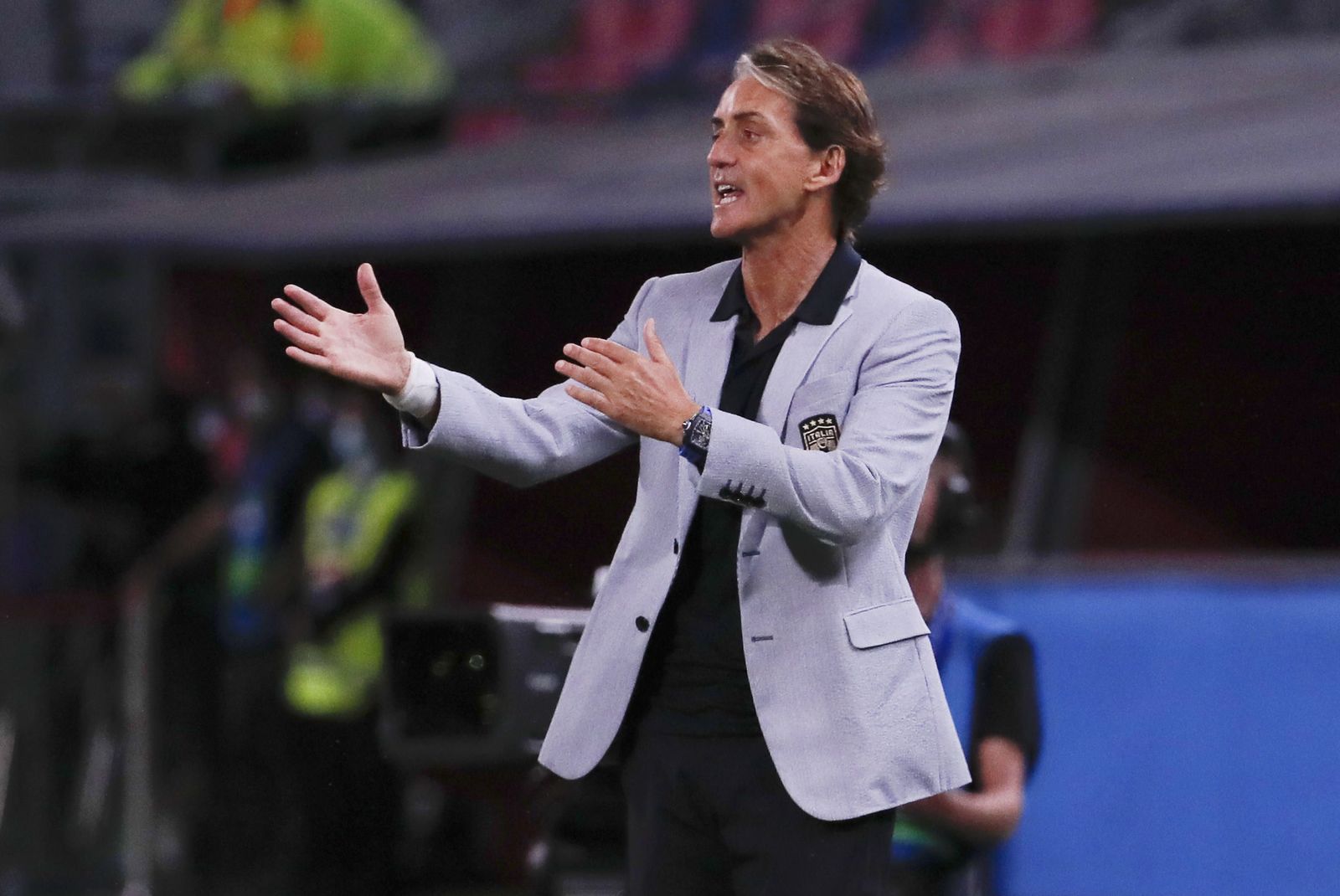 Roberto Mancini, seleccionador de Italia, en el partido amistoso contra la República Checa.