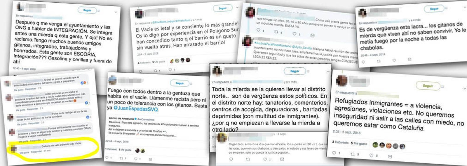 Algunos de los mensajes investigados por la Policía Local