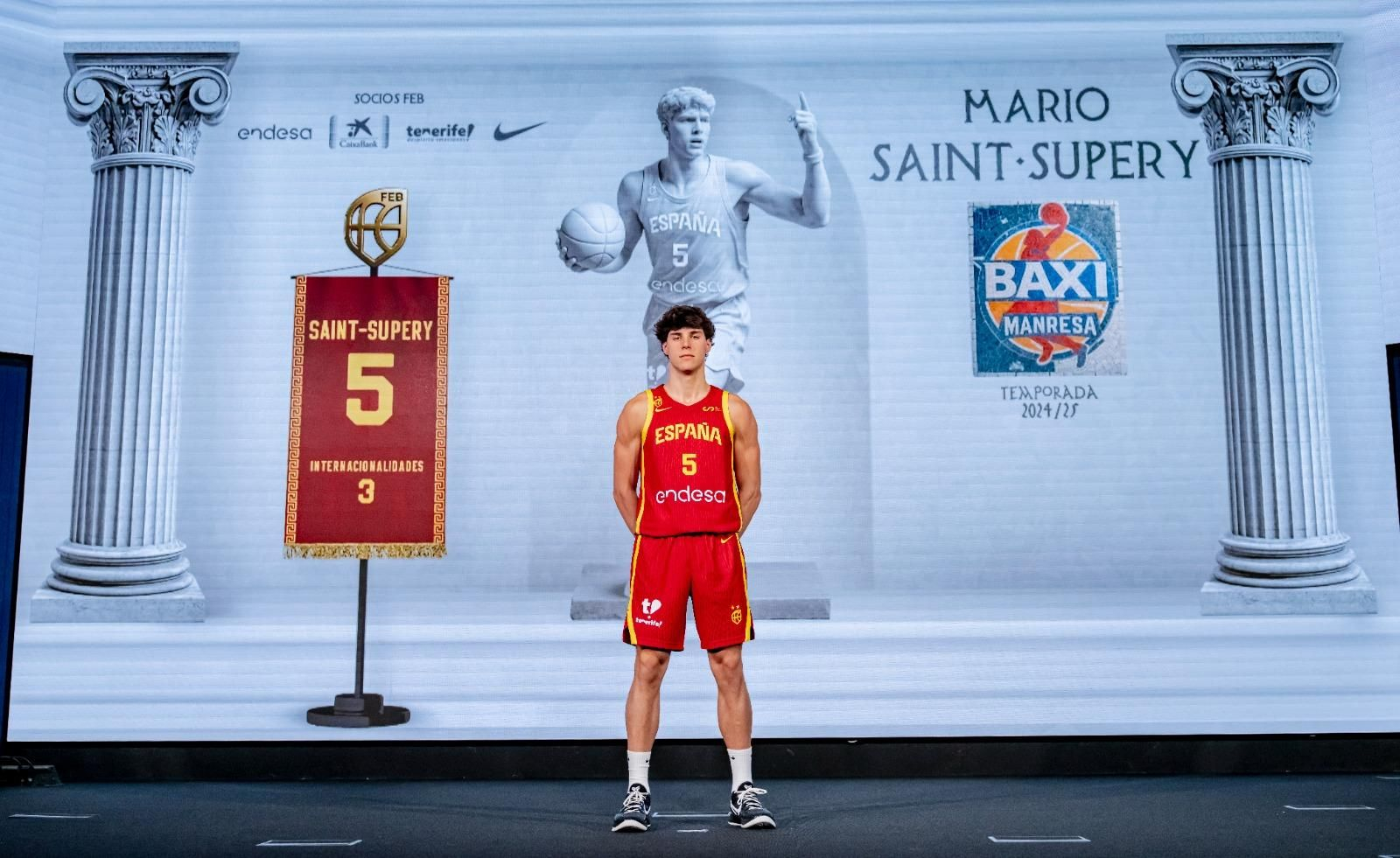Alberto Díaz y Mario Saint-Supéry, en la presentación de España para el Eurobasket