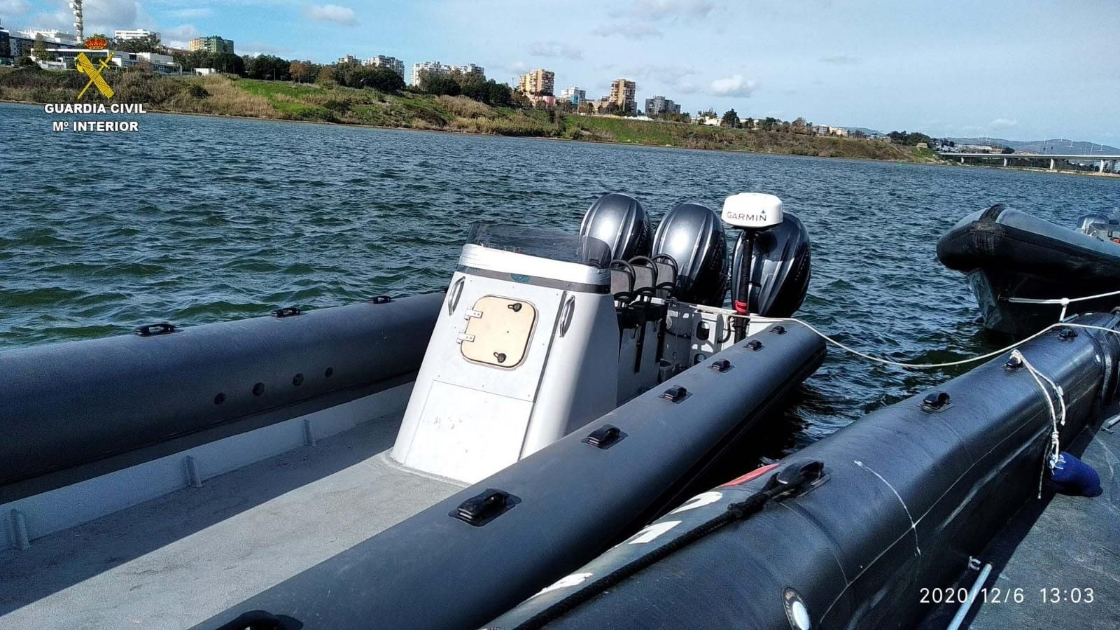 Una narcolancha incautada por la Guardia Civil con motores de 425 caballos en Algeciras