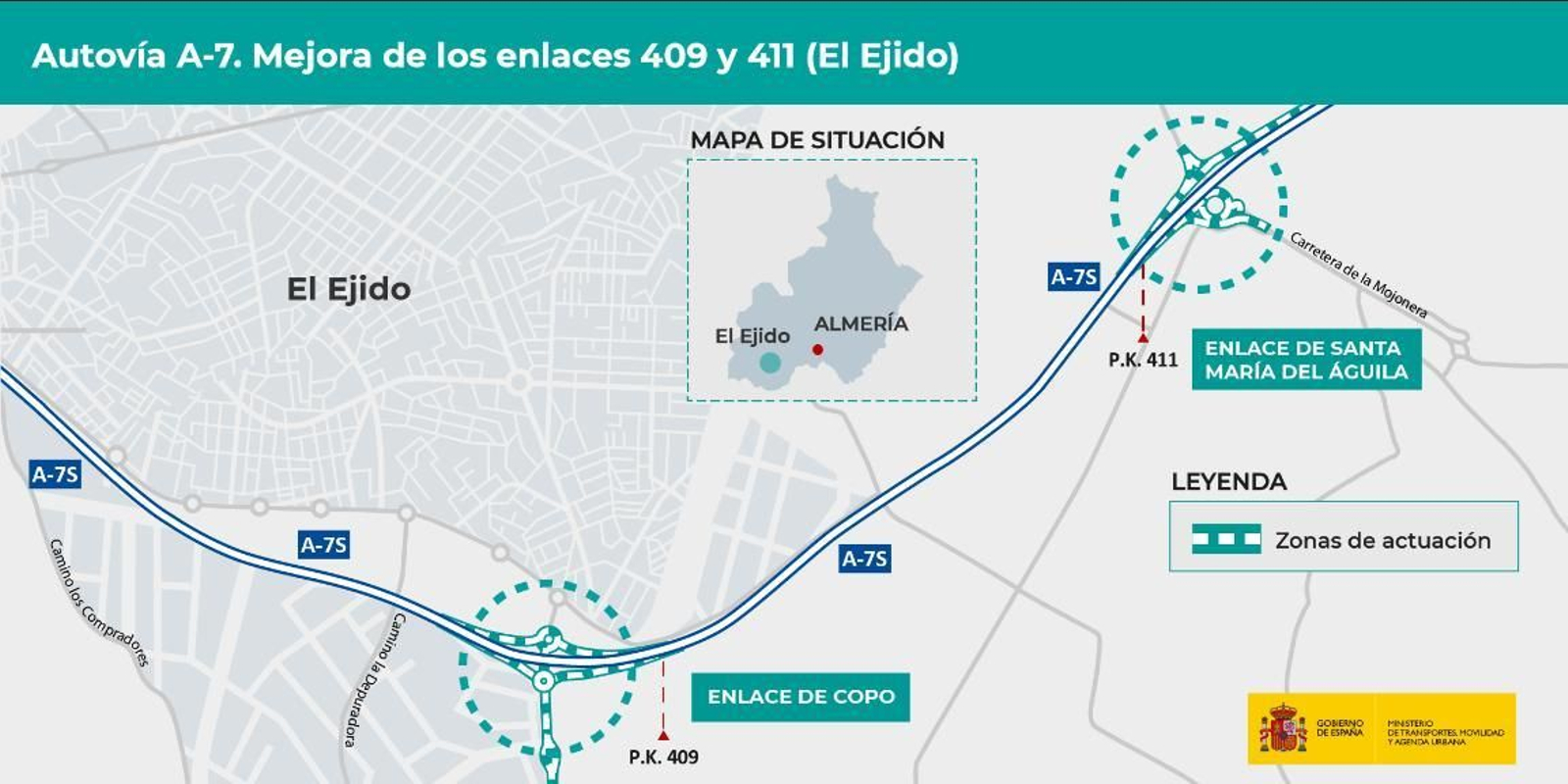 Los enlaces a mejorar son el de Copo y Santa María del Águila.