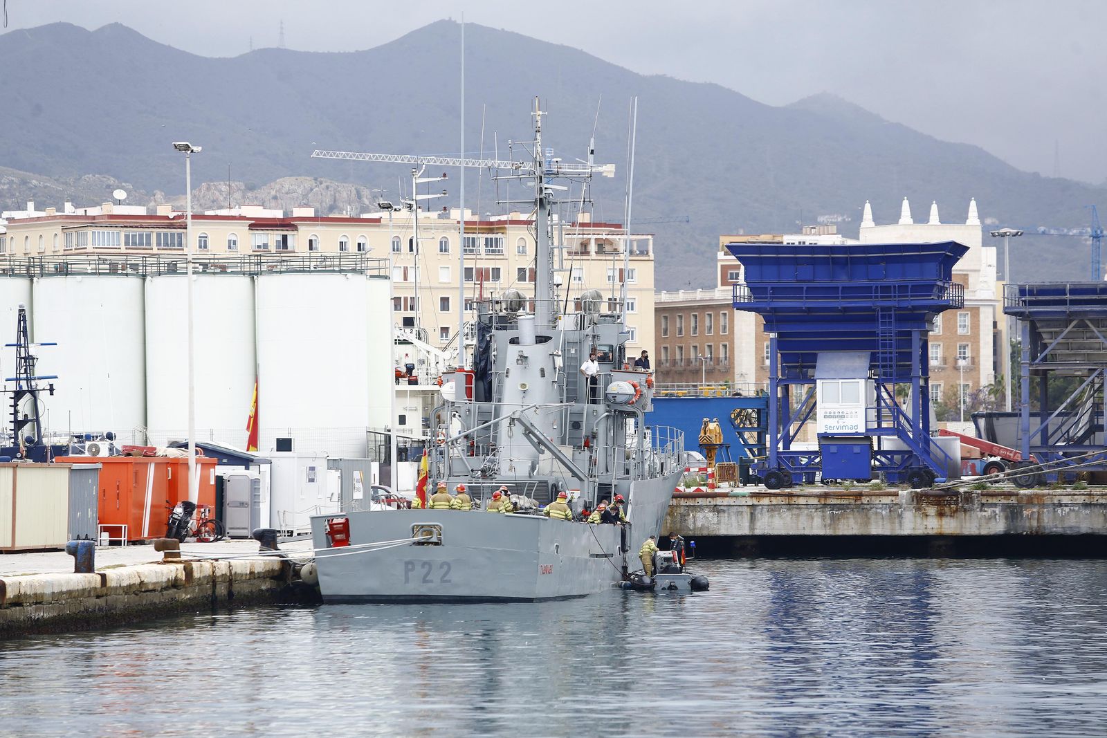 Las fotos del simulacro contra la contaminación en el puerto de Málaga