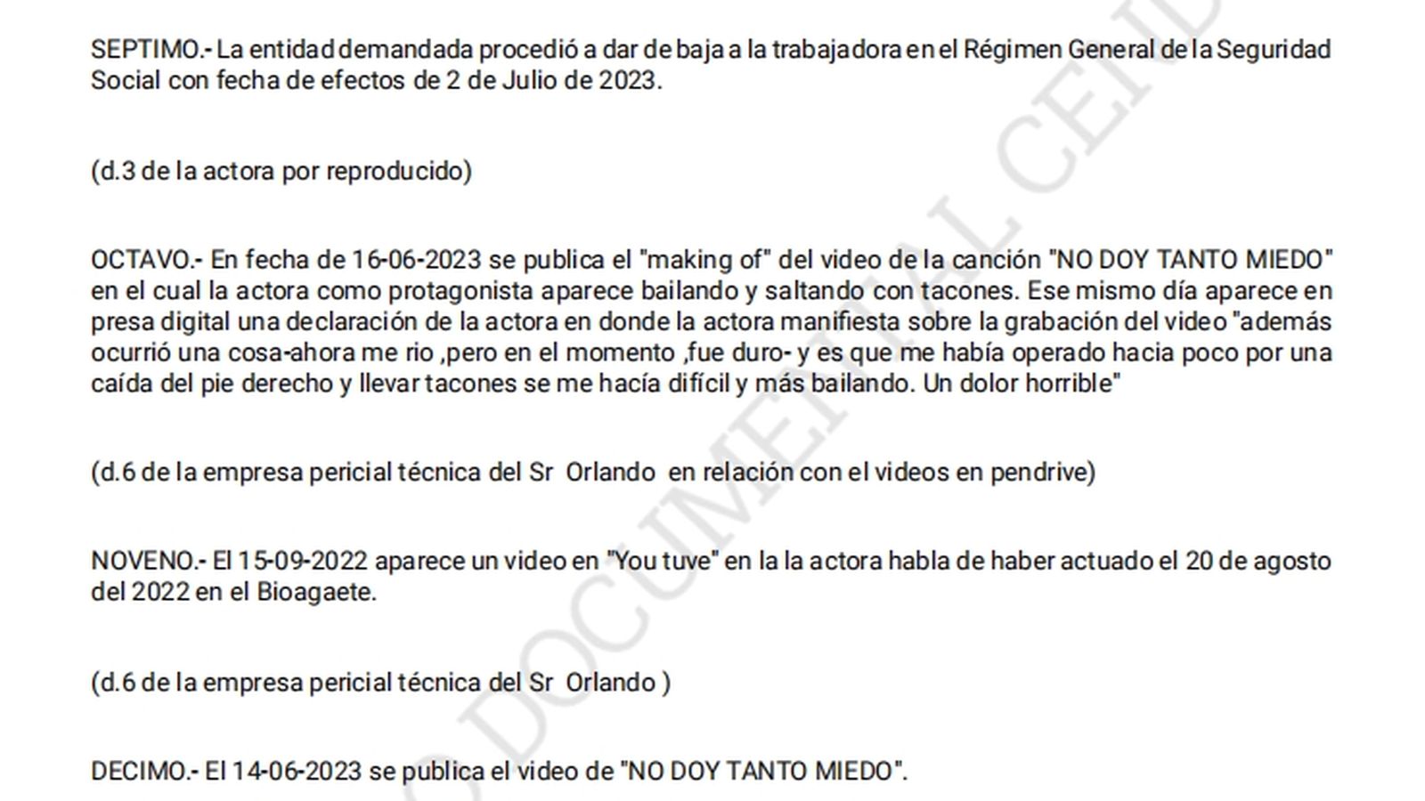 Un extracto de la sentencia.