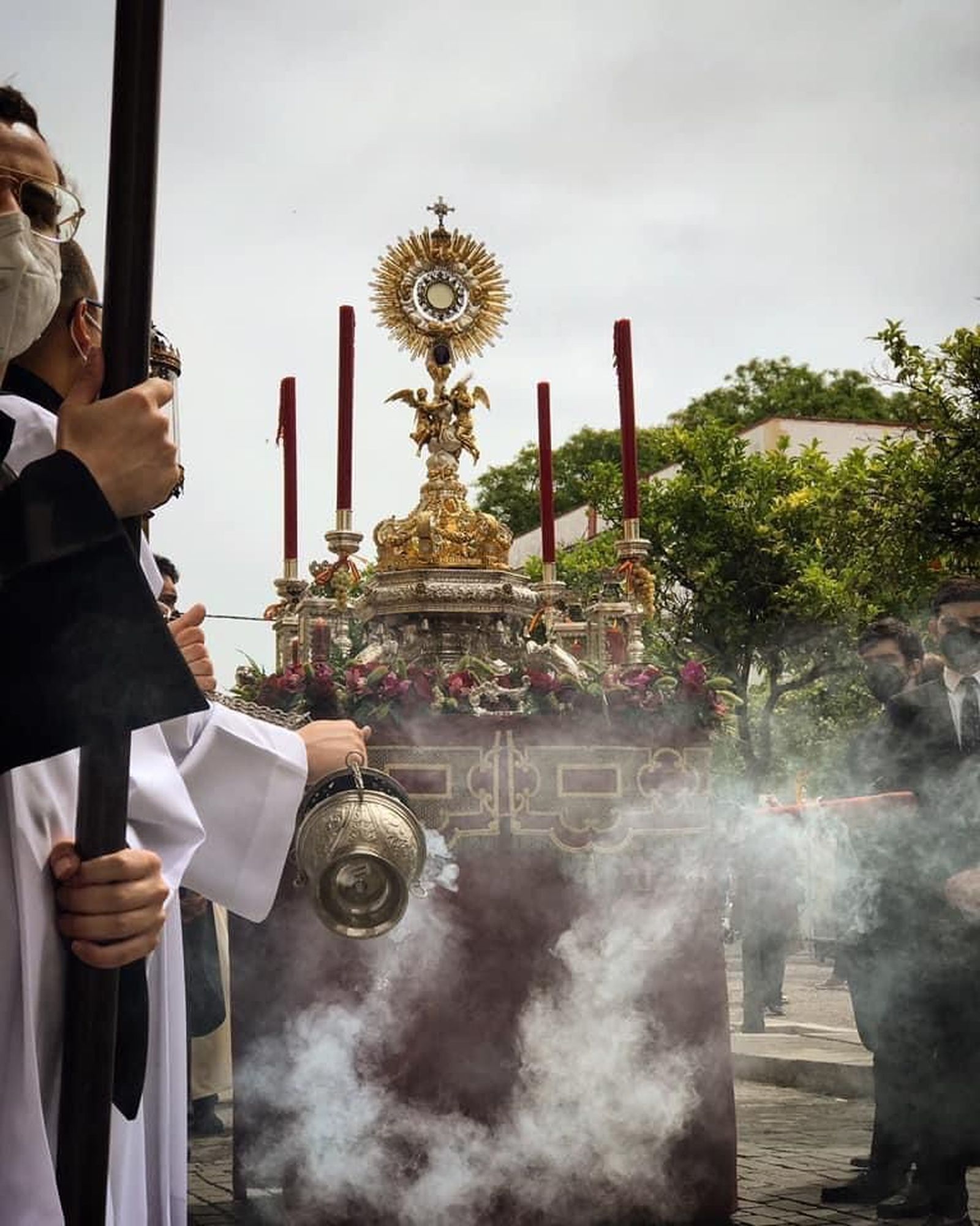 Procesión de la Sacramental de Santiago el pasado domingo.