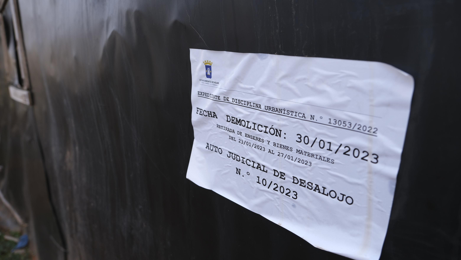 Imágenes del desalojo del asentamiento chabolista 'El Walili', en Níjar