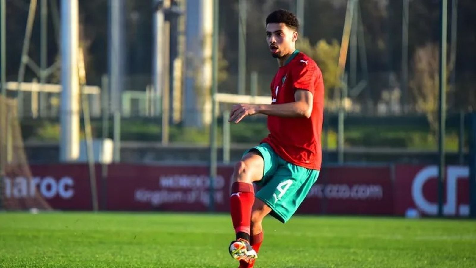 Amin Rajouani, durante un partido con la selección marroquí sub 20.
