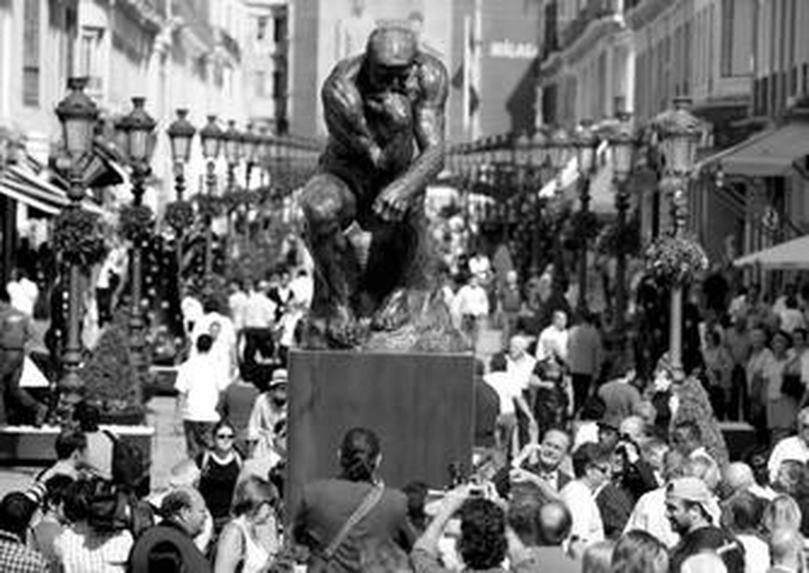 'El pensador' de Rodin, expuesto el pasado mes en la calle Larios de Málaga.