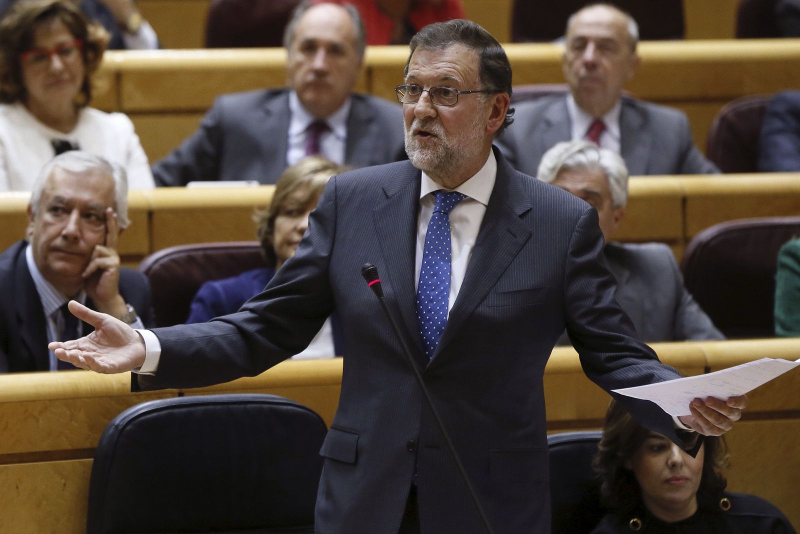 Mariano Rajoy, durante la sesión de control al Gobierno ayer en el Senado.