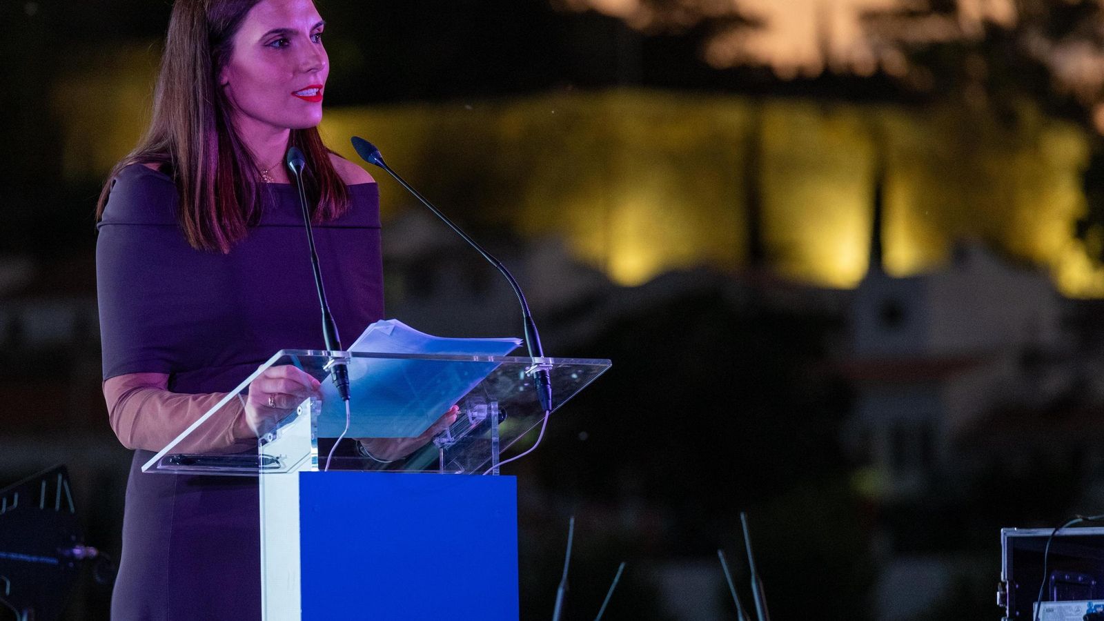 Ana Delgado durante su intervención en la gala.