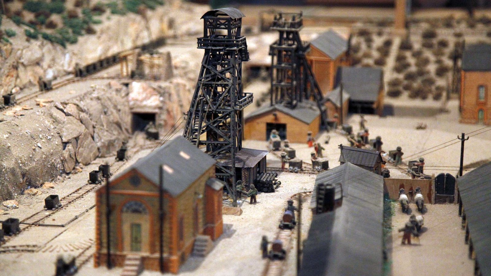 Una parte de la maqueta de la mina.