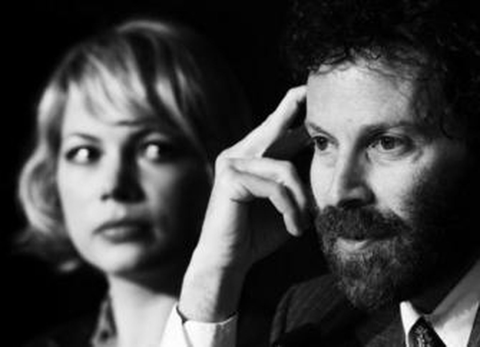 Michelle Williams y Charlie Kaufman, ayer, durante su rueda de prensa en Cannes.