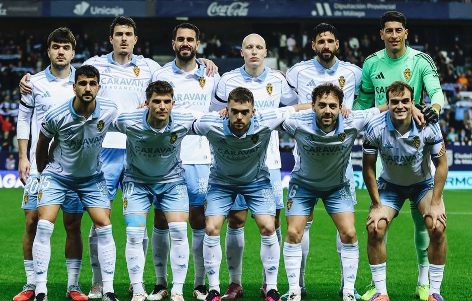Once inicial del Zaragoza en el partido contra el Málaga.