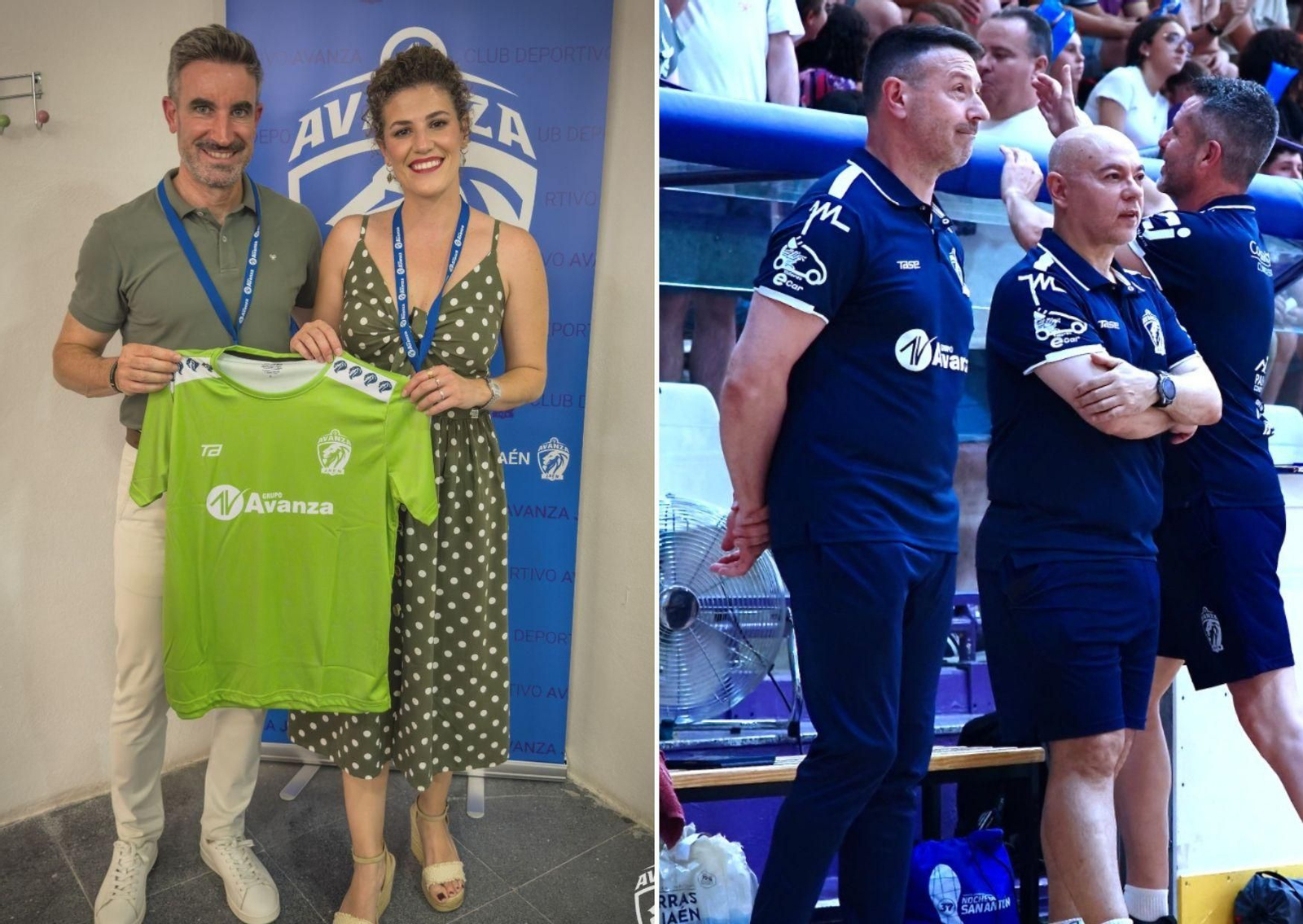 Javier de la Casa, junto a Beatriz López; y Quique García, al lado de su segundo Javi Polo.