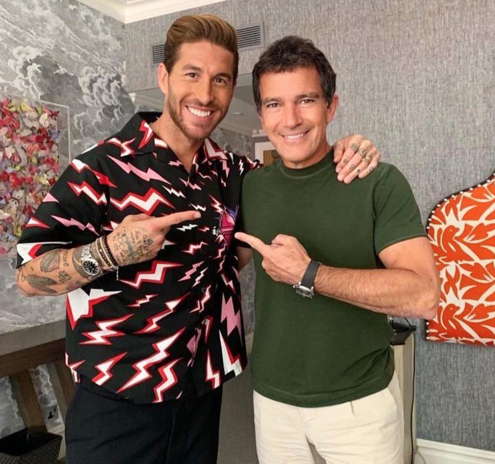 El actor y el futbolista han coincidido durante su estancia en la capital británica.