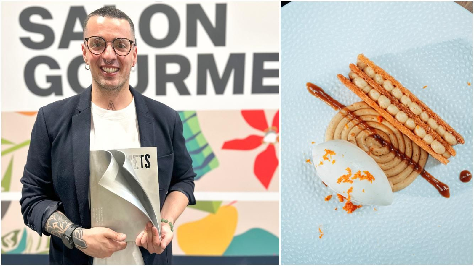 Pablo Vega y uno de sus platos.