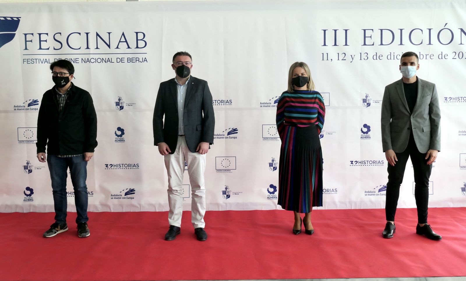 Manuel Guzmán, José Carlos Lupión, María Luisa Cruz y Agus Ibarra en la clausura del Festival de Berja.