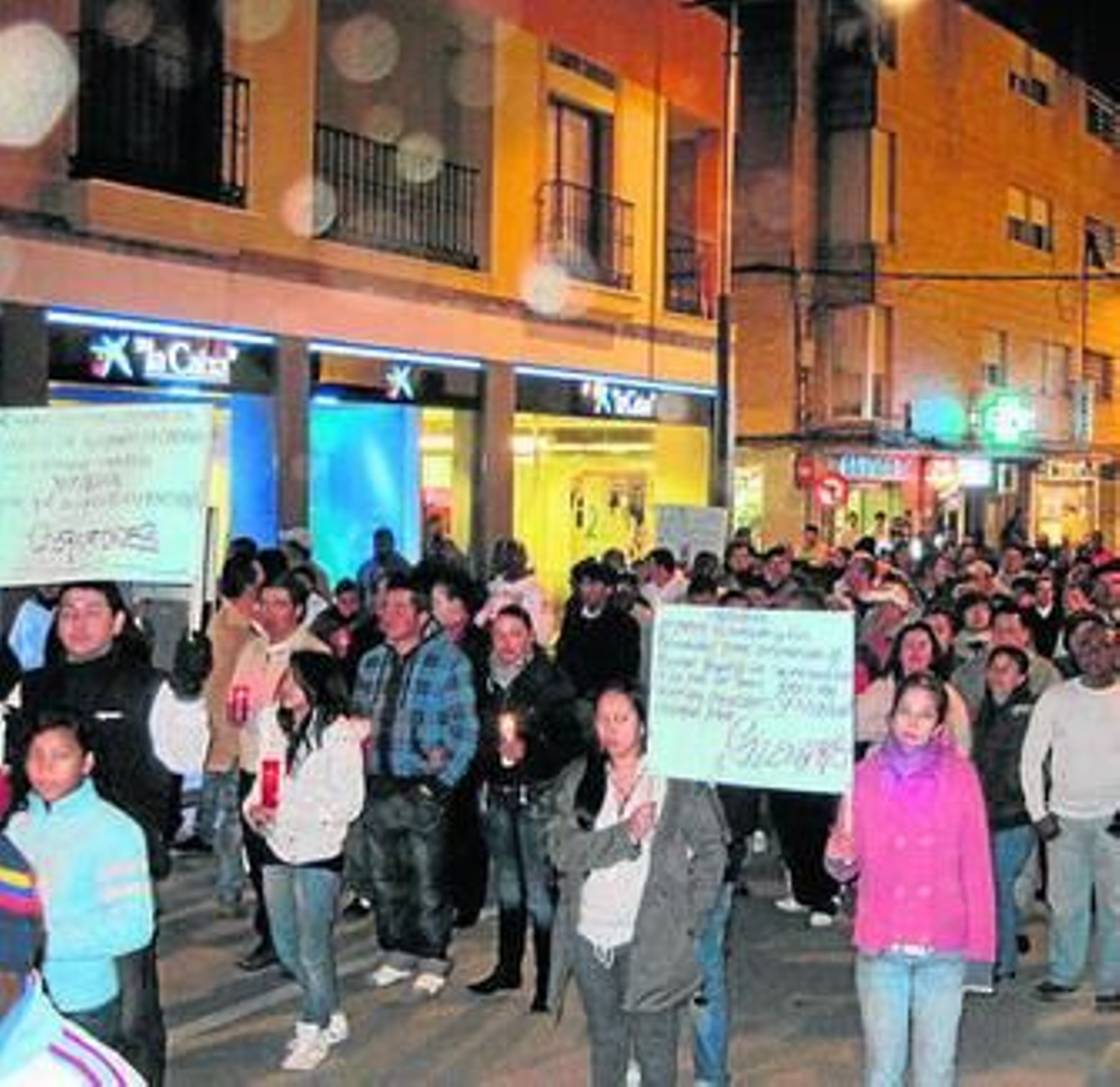Los manifestantes por las calles pulpileñas.