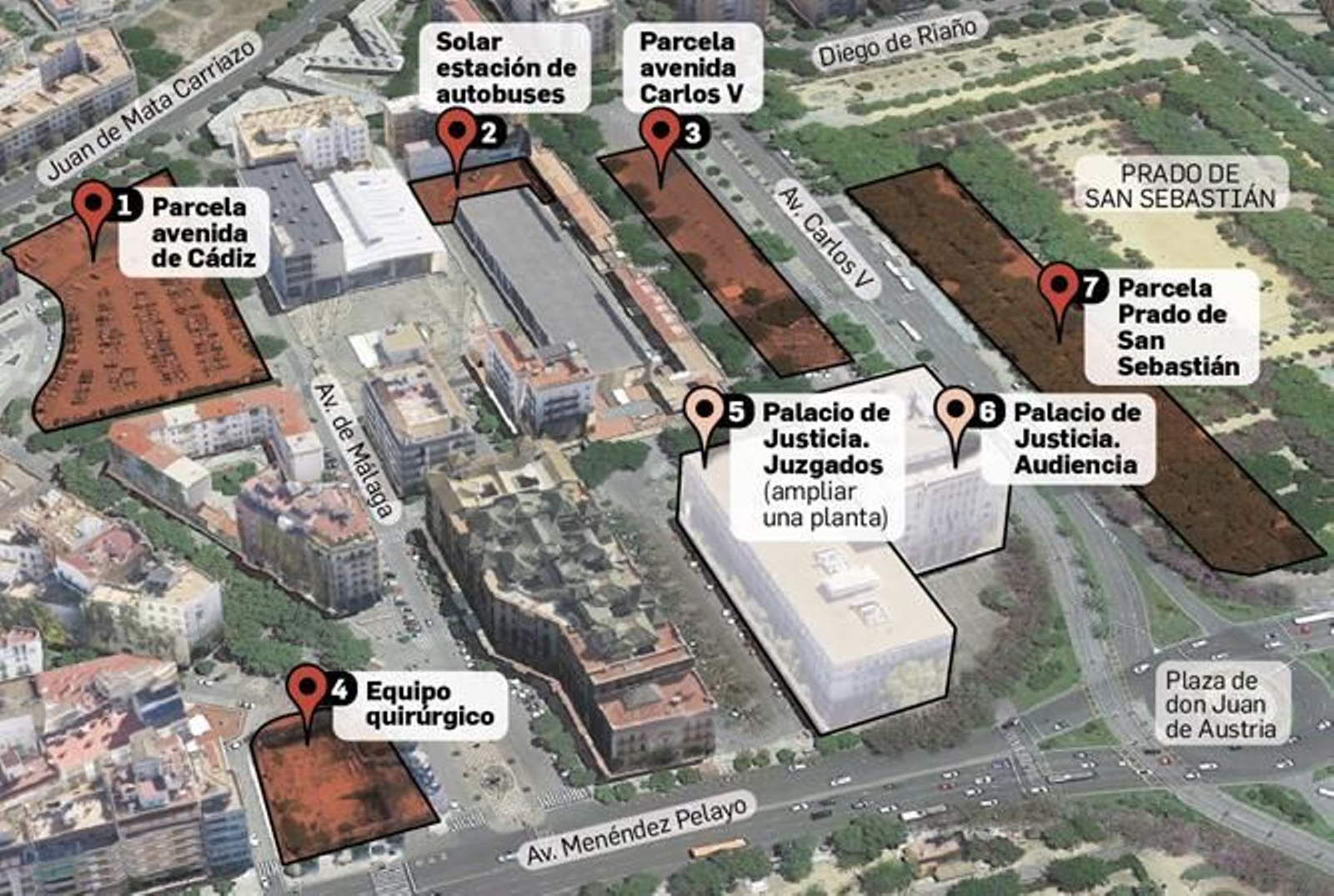 El "distrito judicial" del Prado de San Sebastián