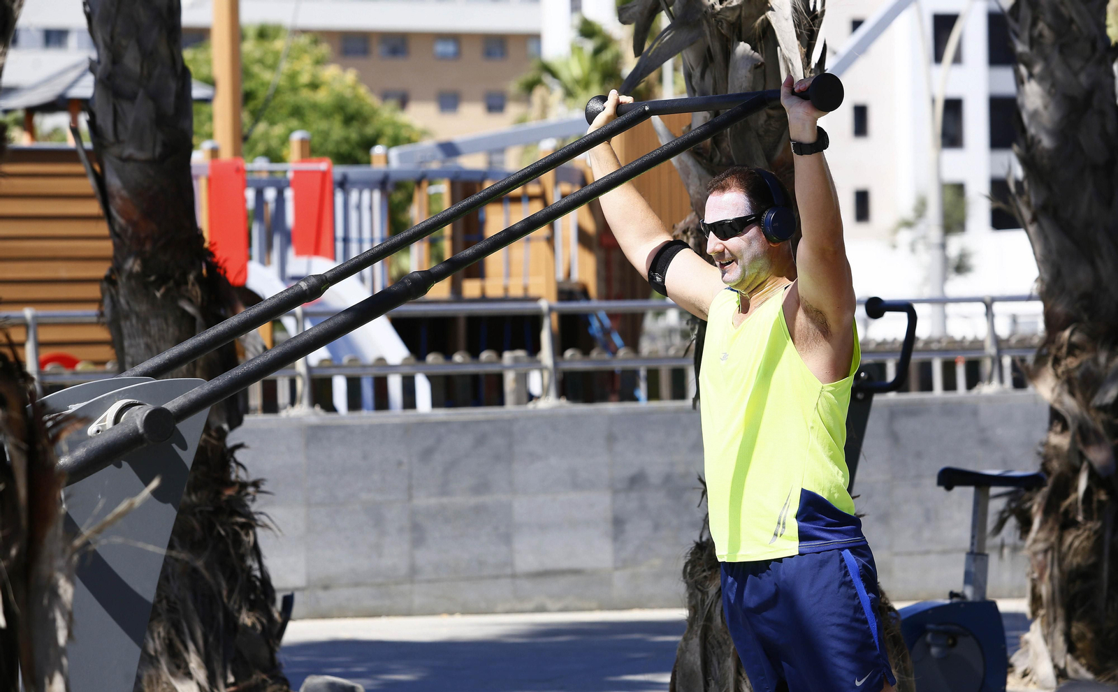 Fotos de la reapertura de los parques infantiles en Málaga.