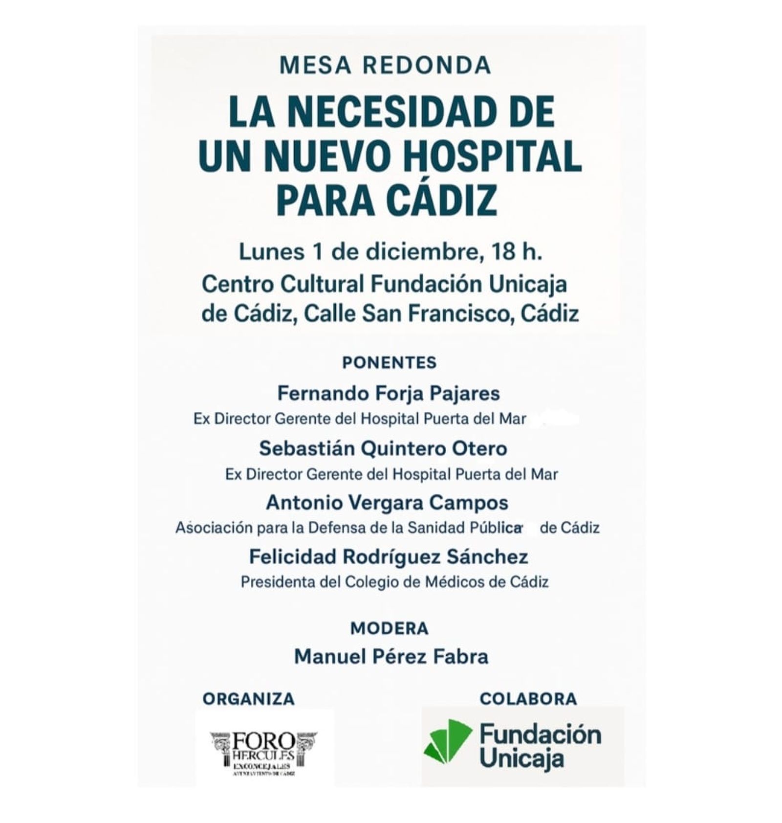 Un nuevo hospital para Cádiz. Hoy en Unicaja