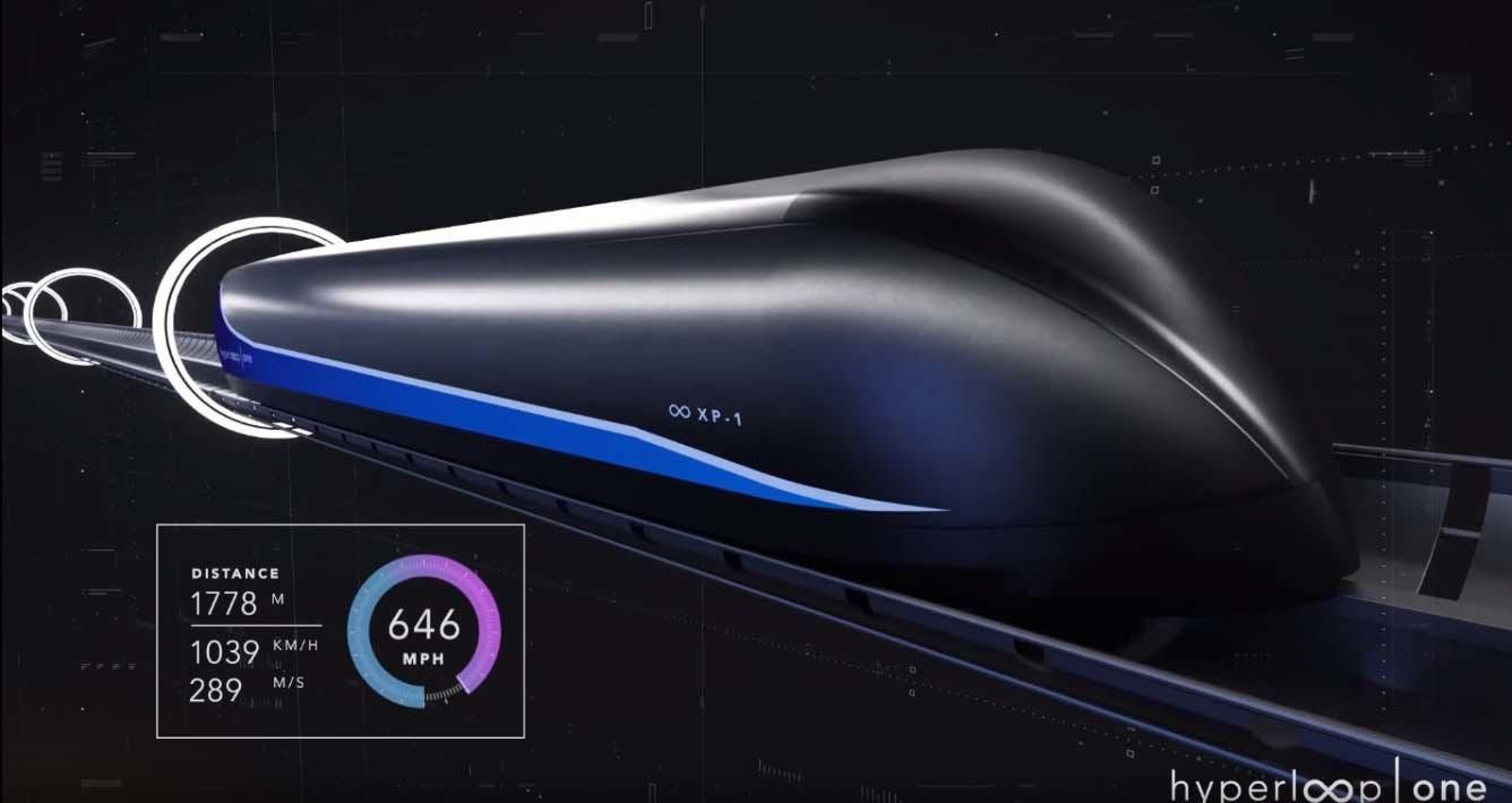 Cápsula del Hyperloop de la empresa Hyperloop One.