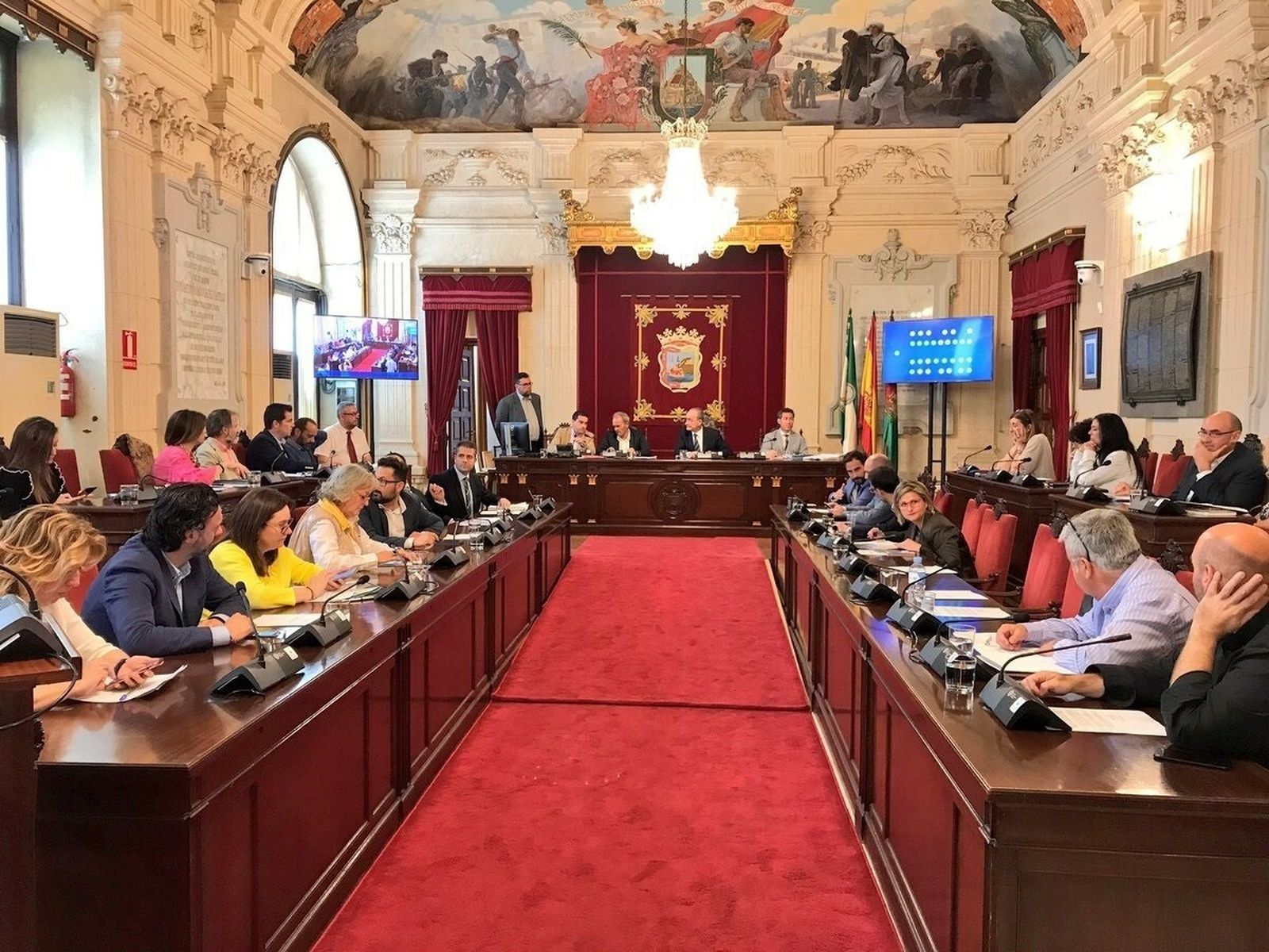 Pleno de aprobación de los presupuestos de Málaga de 2018.