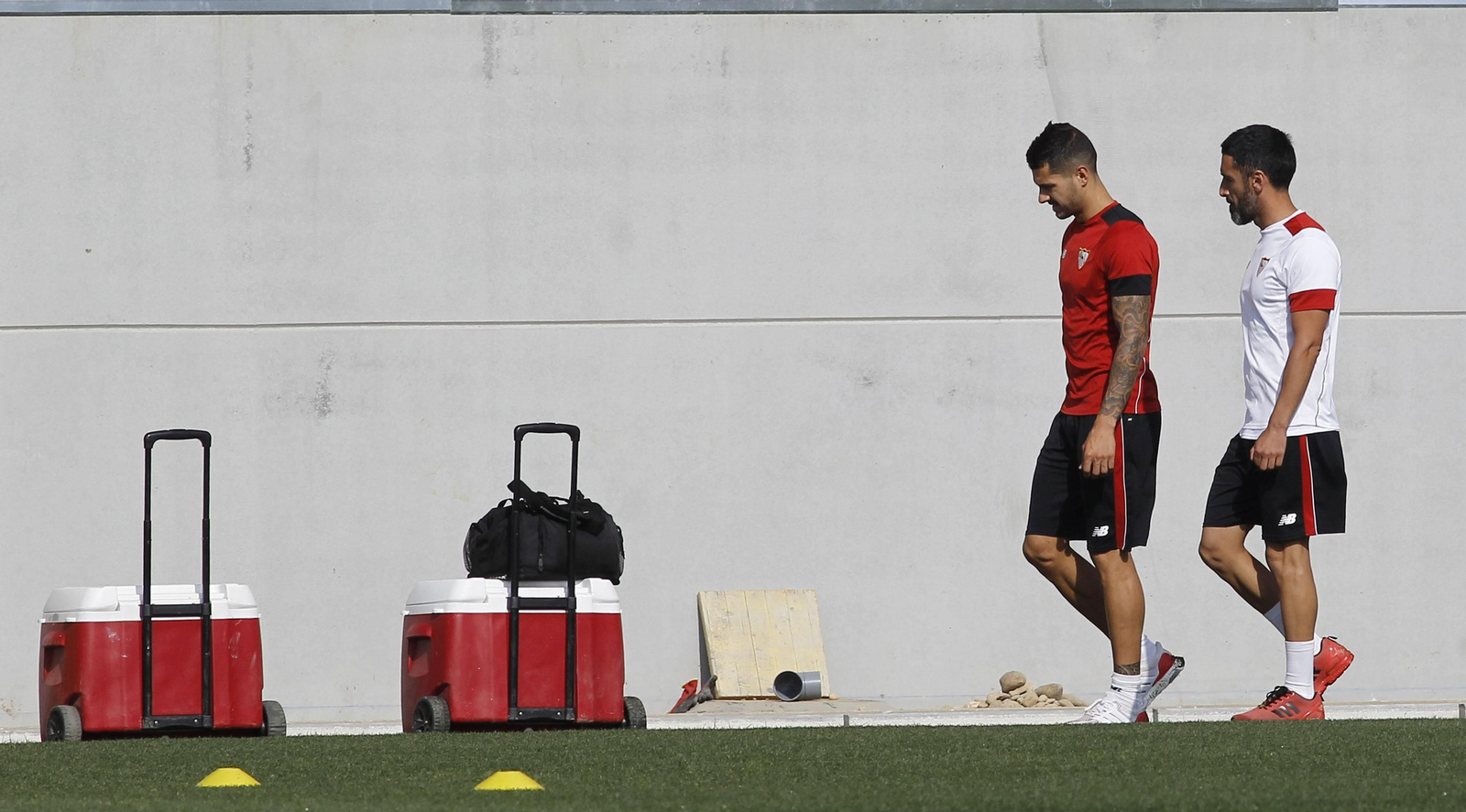 Vitolo, realizando estos días trabajo de readaptación.