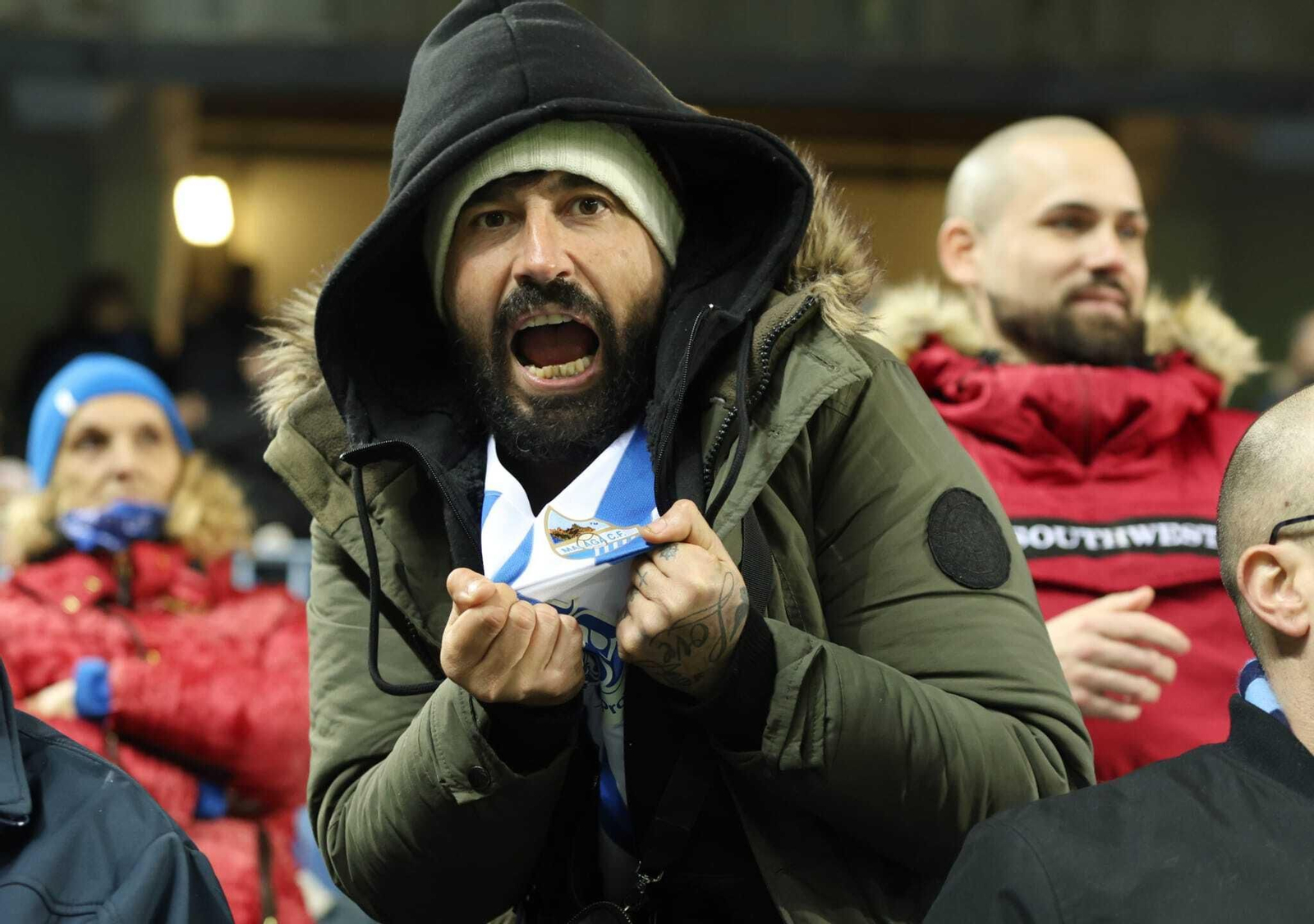 La indignación de la afición del Málaga CF, en imágenes