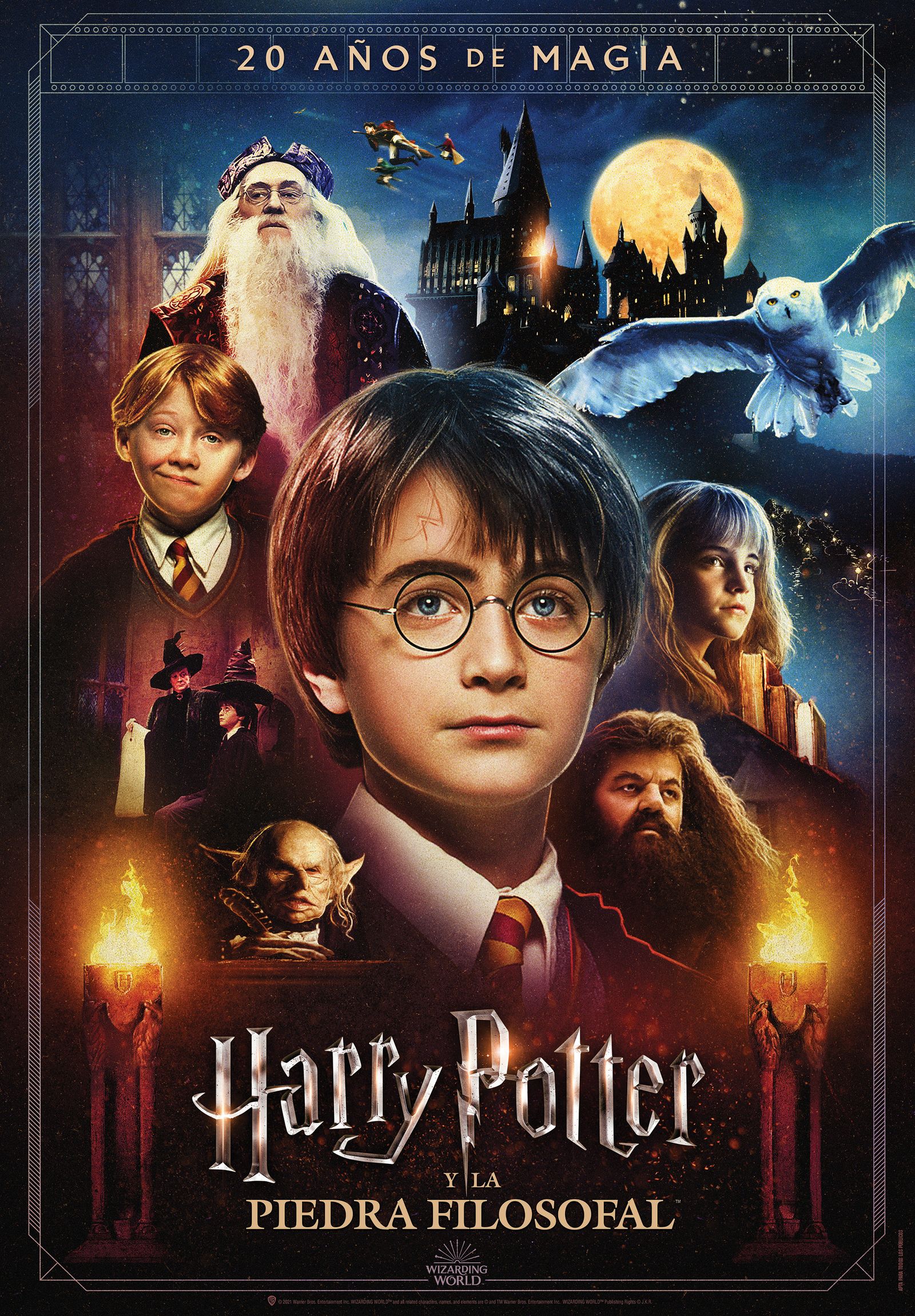 Imagen del poster del 20 aniversario de 'Harry Potter y la piedra filosofal'.