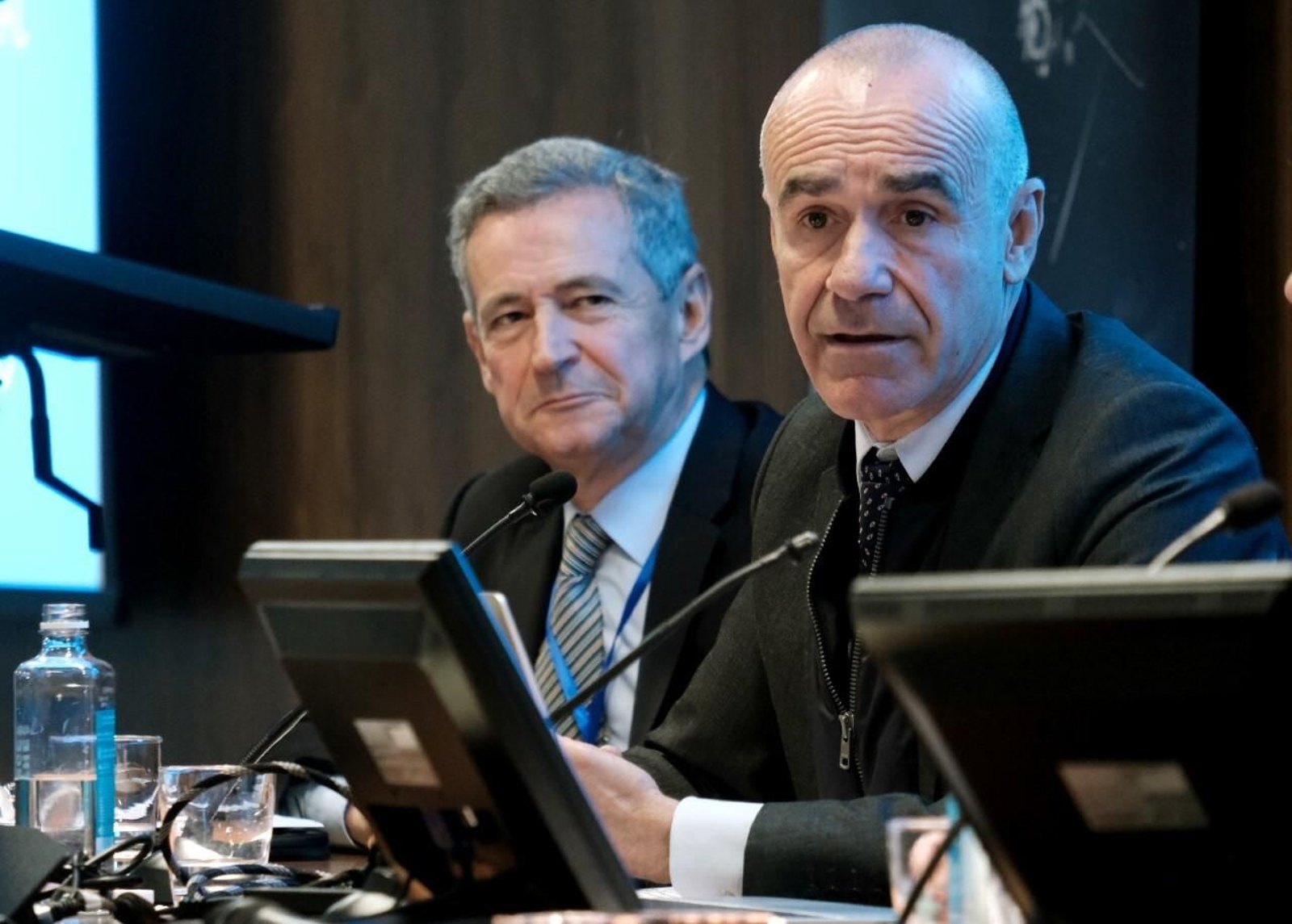 Antonio Gómez, presidente de Andalucia Aerospace; y Antonio Muñoz, alcalde de Sevilla.