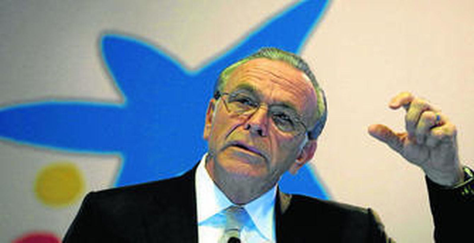 El presidente de Caixabank, Isidro Fainé, en la presentación de resultados de 2014.