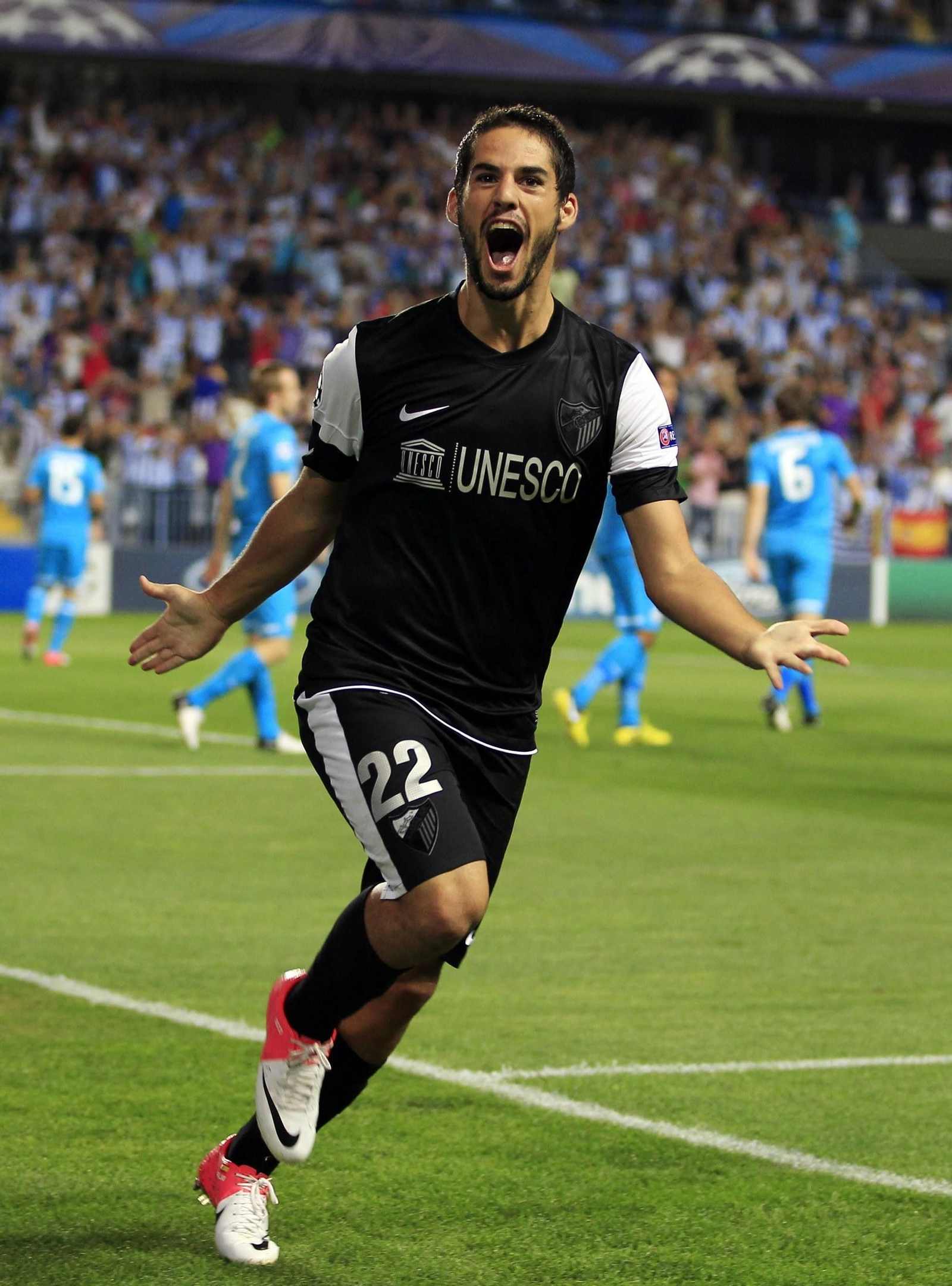 Isco celebra el gol al Zenit. Isco celebra el gol al Zenit.