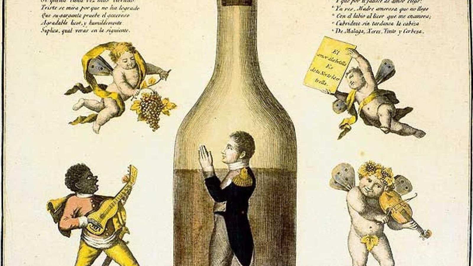 Dibujo satírico dedicado a José I, Pepe Botella.