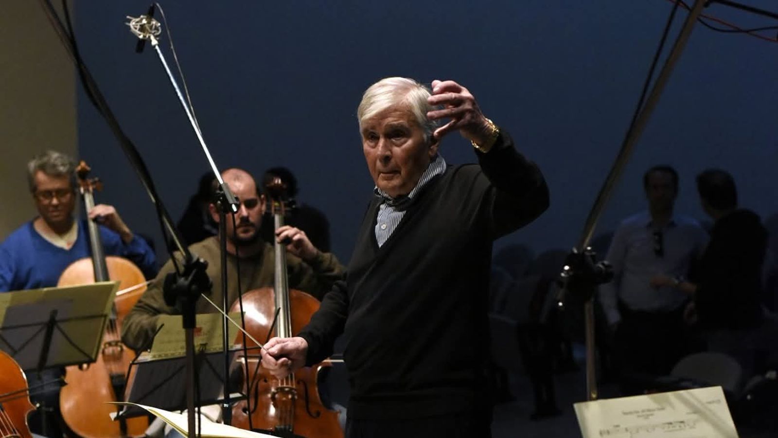 Una imagen de José María, en un ensayo de la Orquesta Beigbeder.