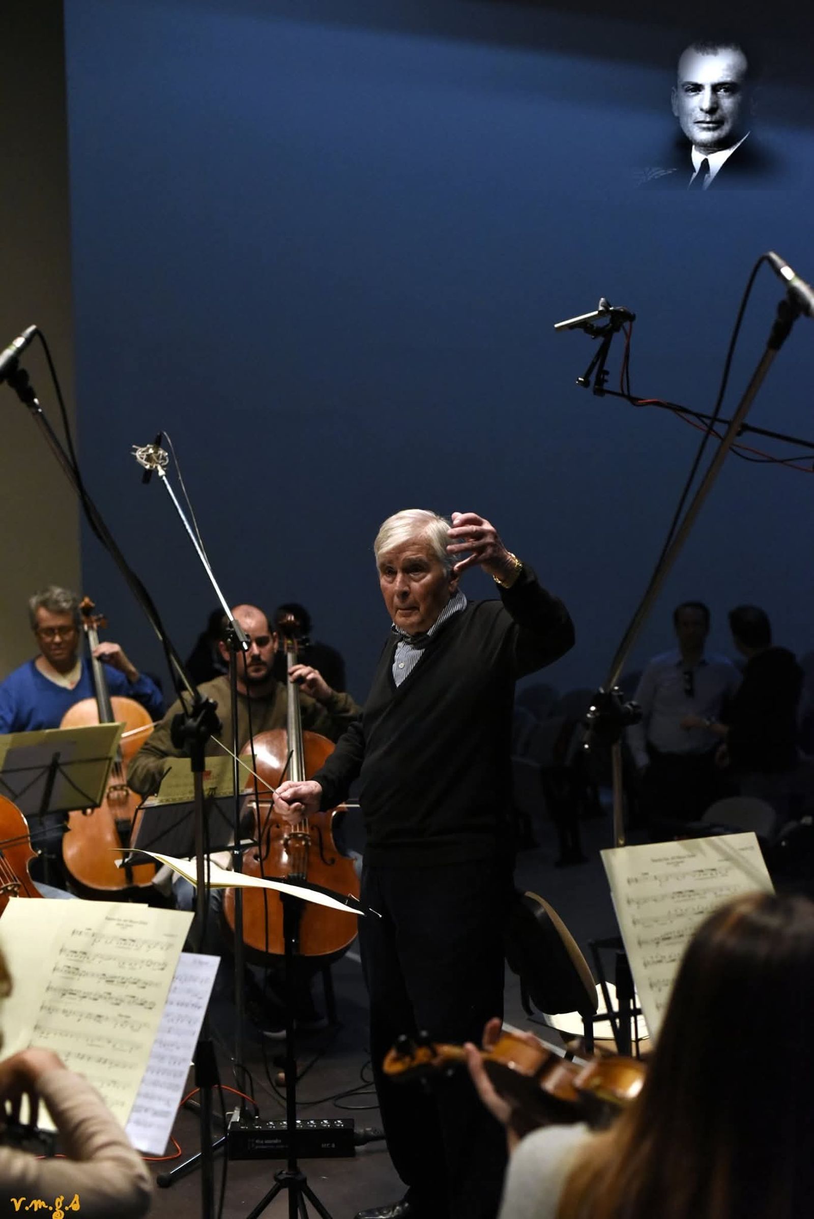 Una imagen de José María, en un ensayo de la Orquesta Beigbeder.