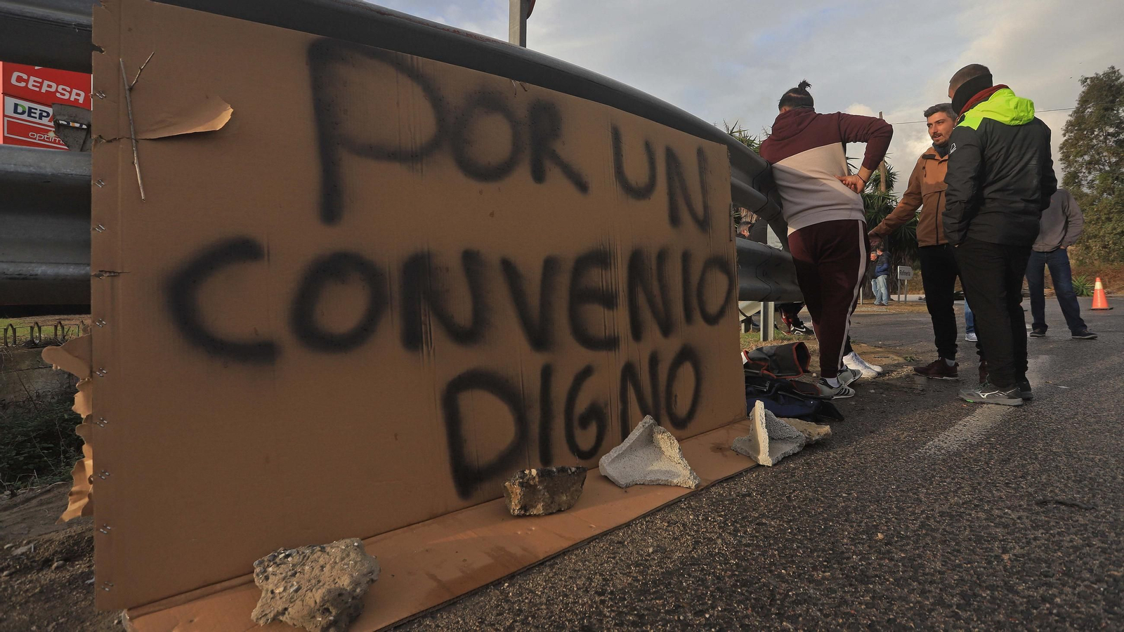 Trabajadores del metal durante la huelga en 2021.