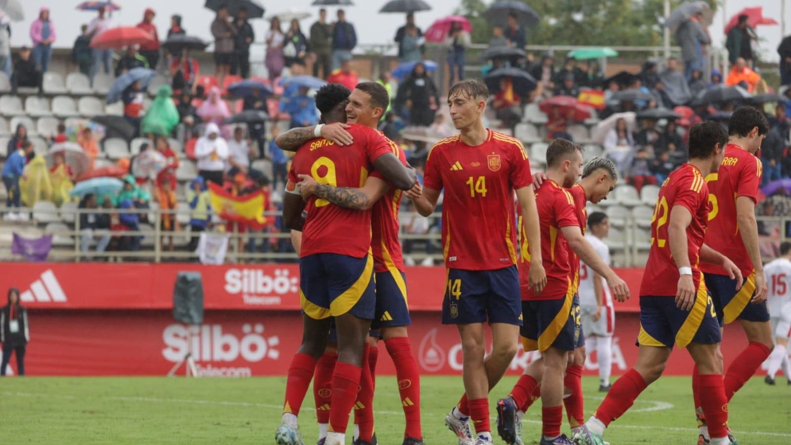 Roberto, debut y gol con España sub 21