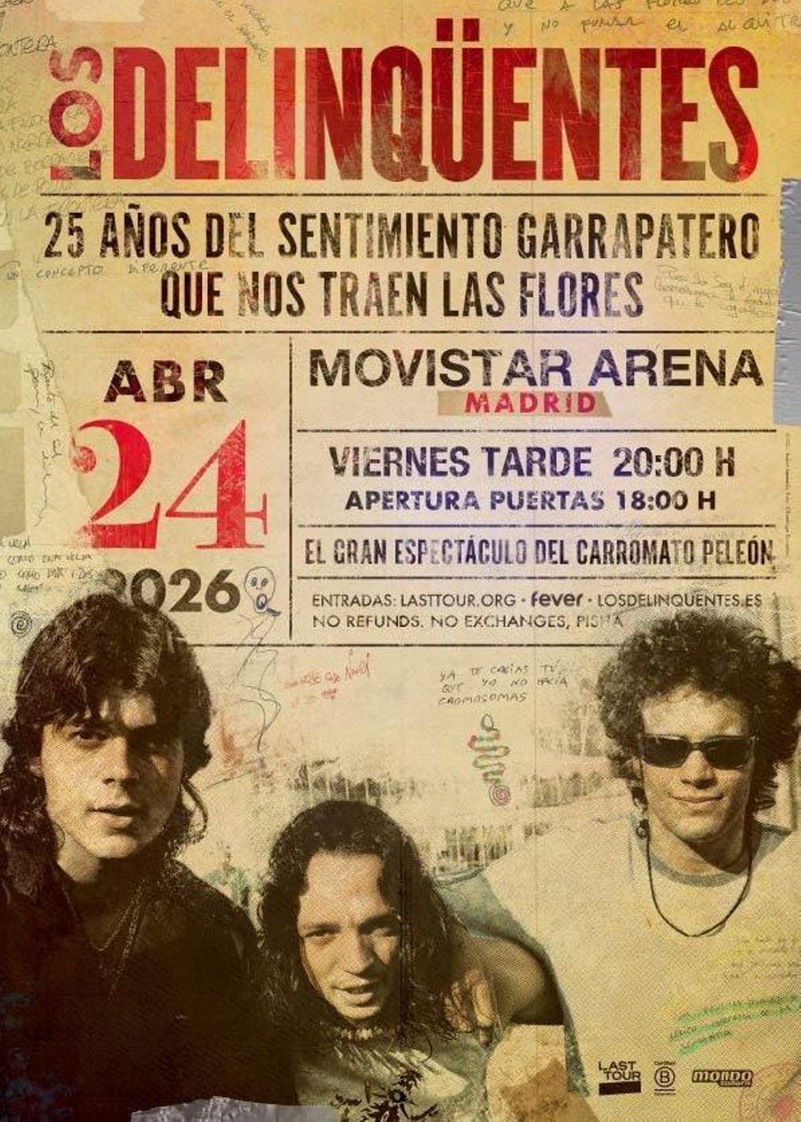 Cartel del concierto de Los Delinqüentes. Cartel del concierto de Los Delinqüentes.