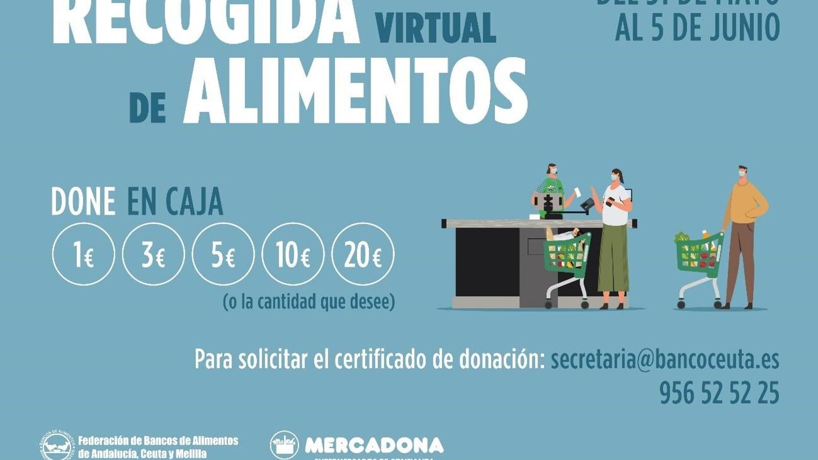 El cartel de la recogida virtual.